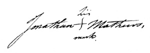 Jonathan Mathews, U.E., his mark 1797